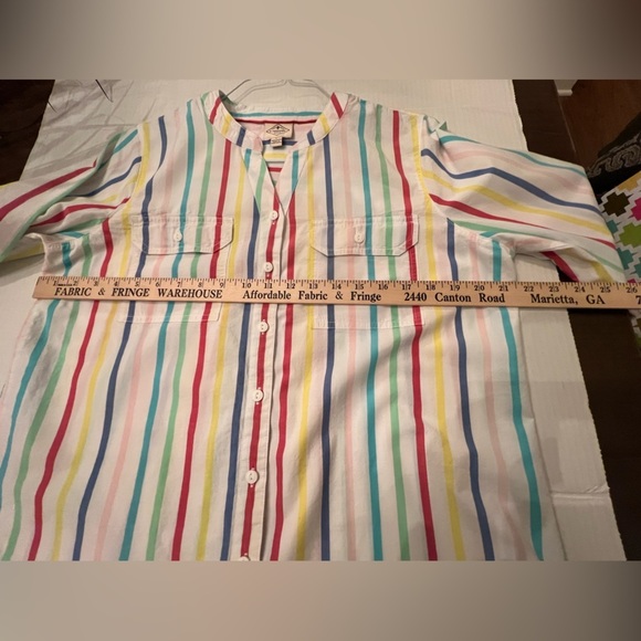 ST JOHN’S BAY Y NECK LONG SLEEVE BLOUSE. SIZE LARGE - Picture 5 of 6